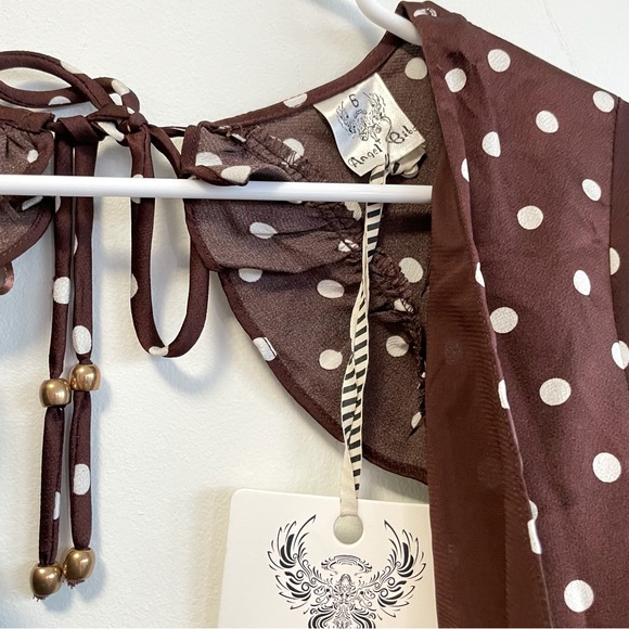 NWT 2 Angela Biba Princess Polly Brown Polka Dot Dress - Picture 6 of 7